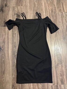 H&M | Dresses | Divided Hm Dress Bodycon Sheath Size 2 Illusion Panels Black  Gray Knit Zip | Poshmark